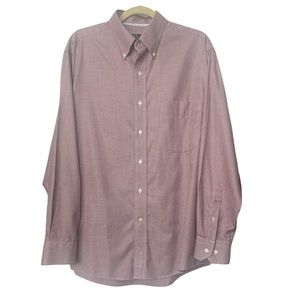 Jos. A. Bank Signature Collection 100% Cotton wrinkle free burgundy check M